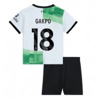 Dres Liverpool Cody Gakpo #18 Gostujuci za djecu 2023-24 Kratak Rukav (+ kratke hlače)